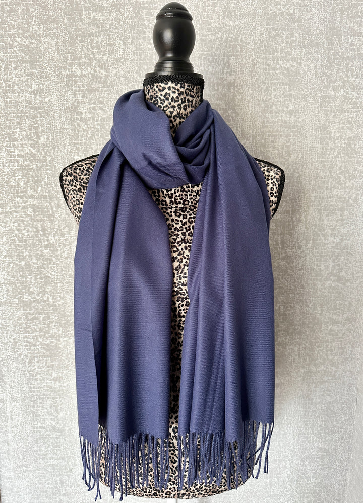 Luxury Pashmina Scarf - Navy