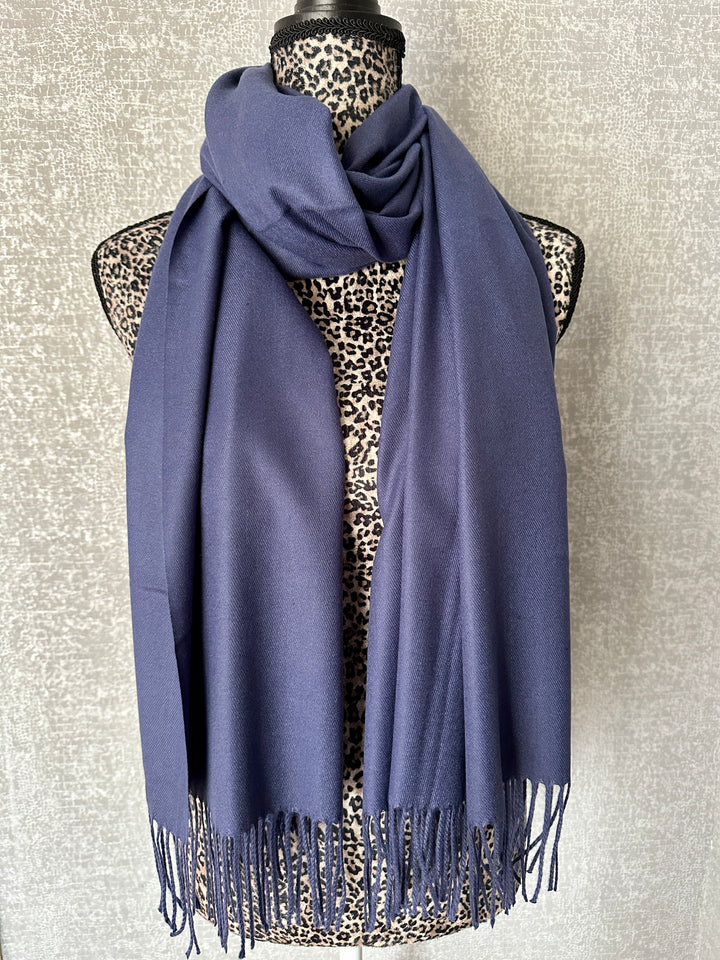 Luxury Pashmina Scarf - Navy