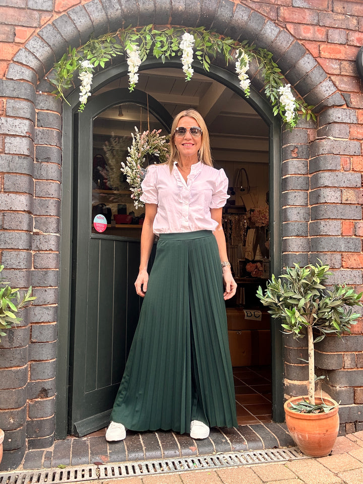 Dark Green Pleated Trousers