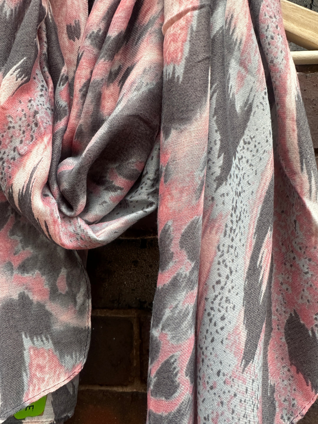 Recycled Animal Print Scarf, Pink & Grey