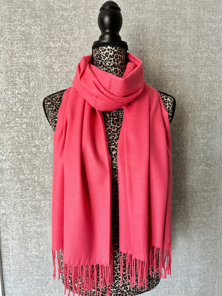 Luxury Pashmina Scarf - Coral