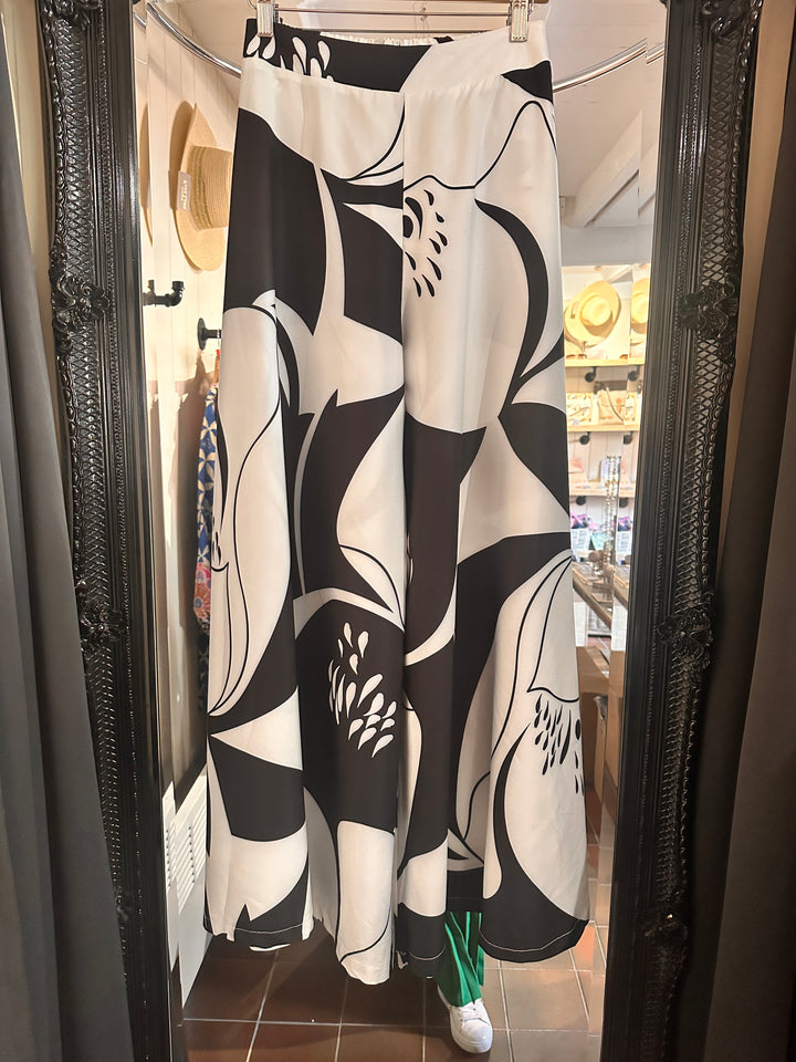 Black & White Wide Leg Trousers