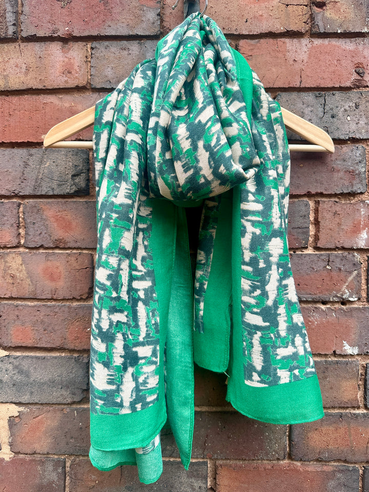 Recycled Geo Scarf, Green