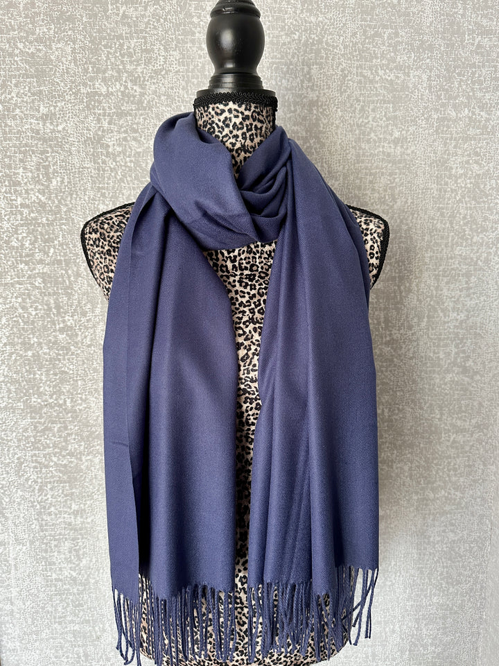 Luxury Pashmina Scarf - Navy