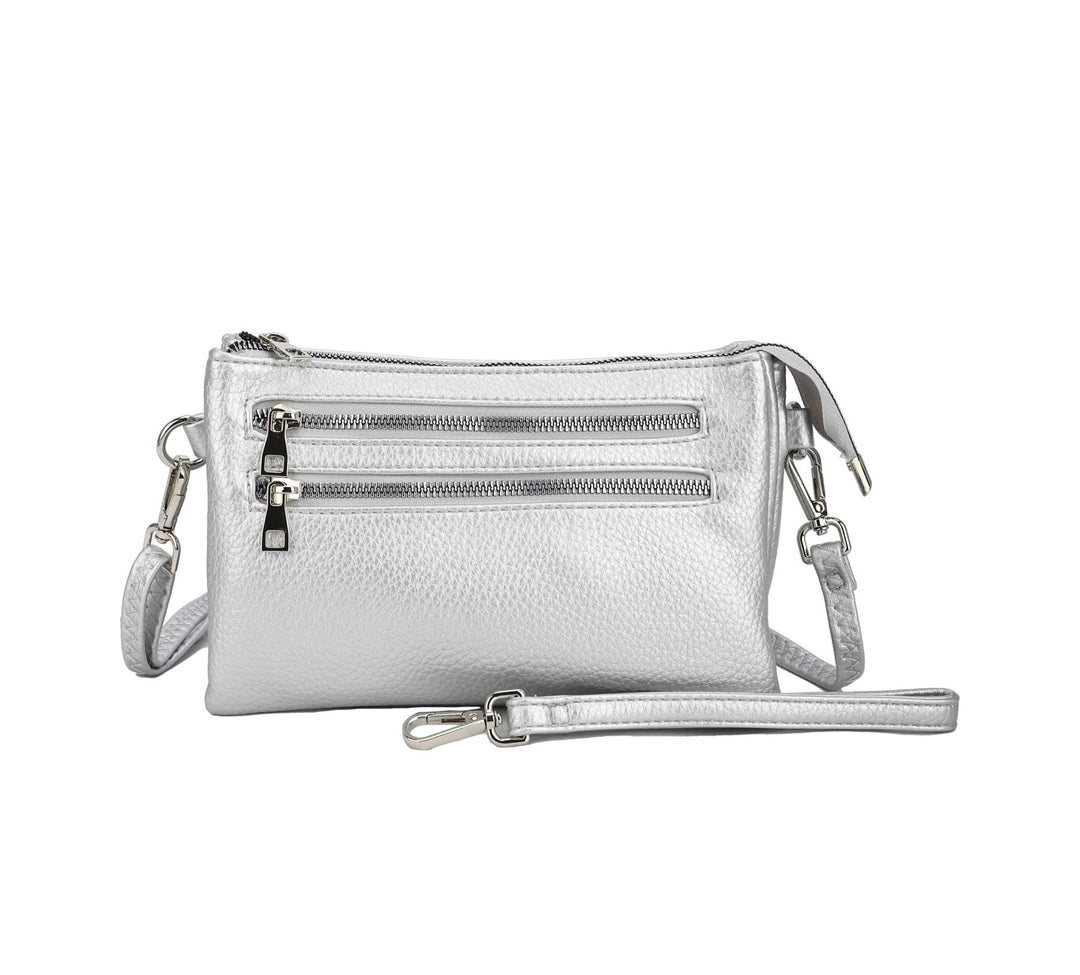 Multi Pocket Crossbody, Silver