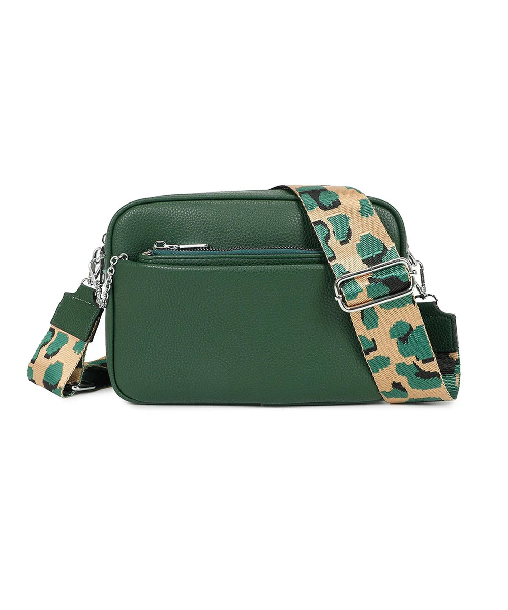 Camera Bag with Fabric Strap and Purse, Emerald