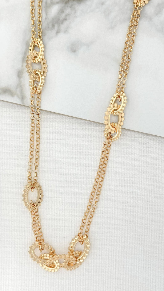 Envy Long Link Necklace, Gold