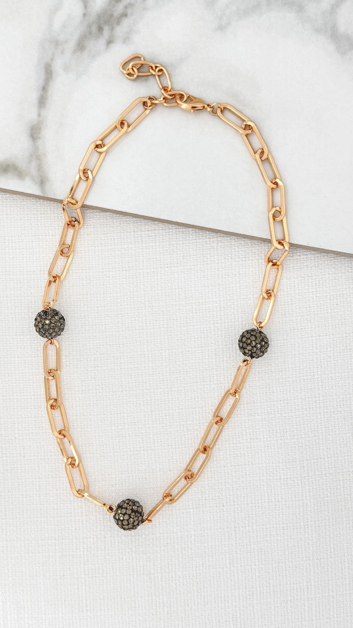 Envy Gold Sparkle Ball Chain Necklace