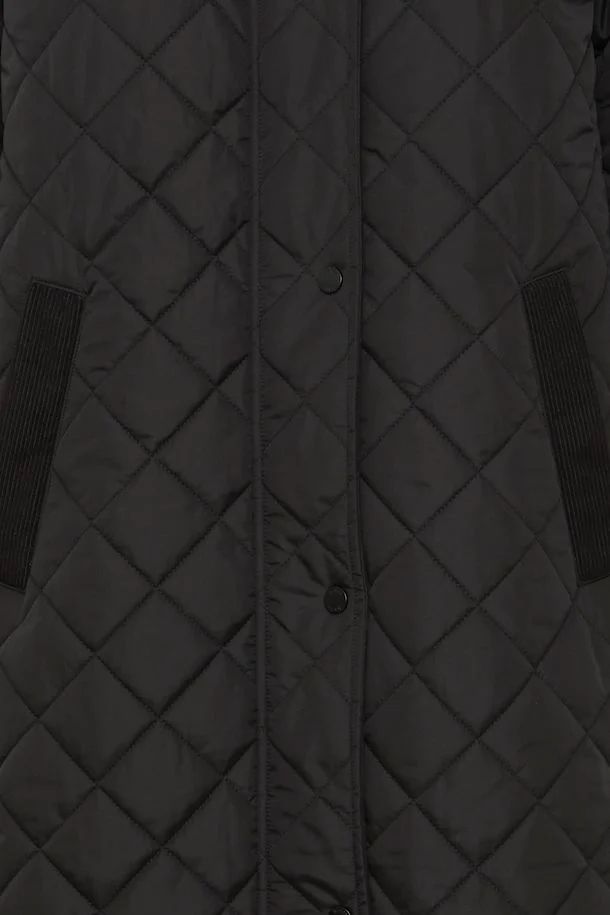 Fransa Black Quilted Coat