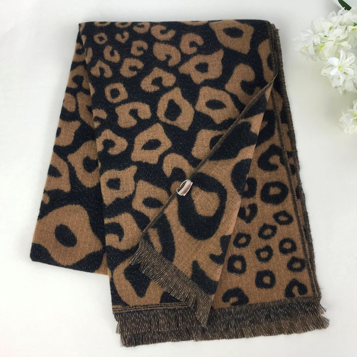 Leopard Lux Scarf, Brown