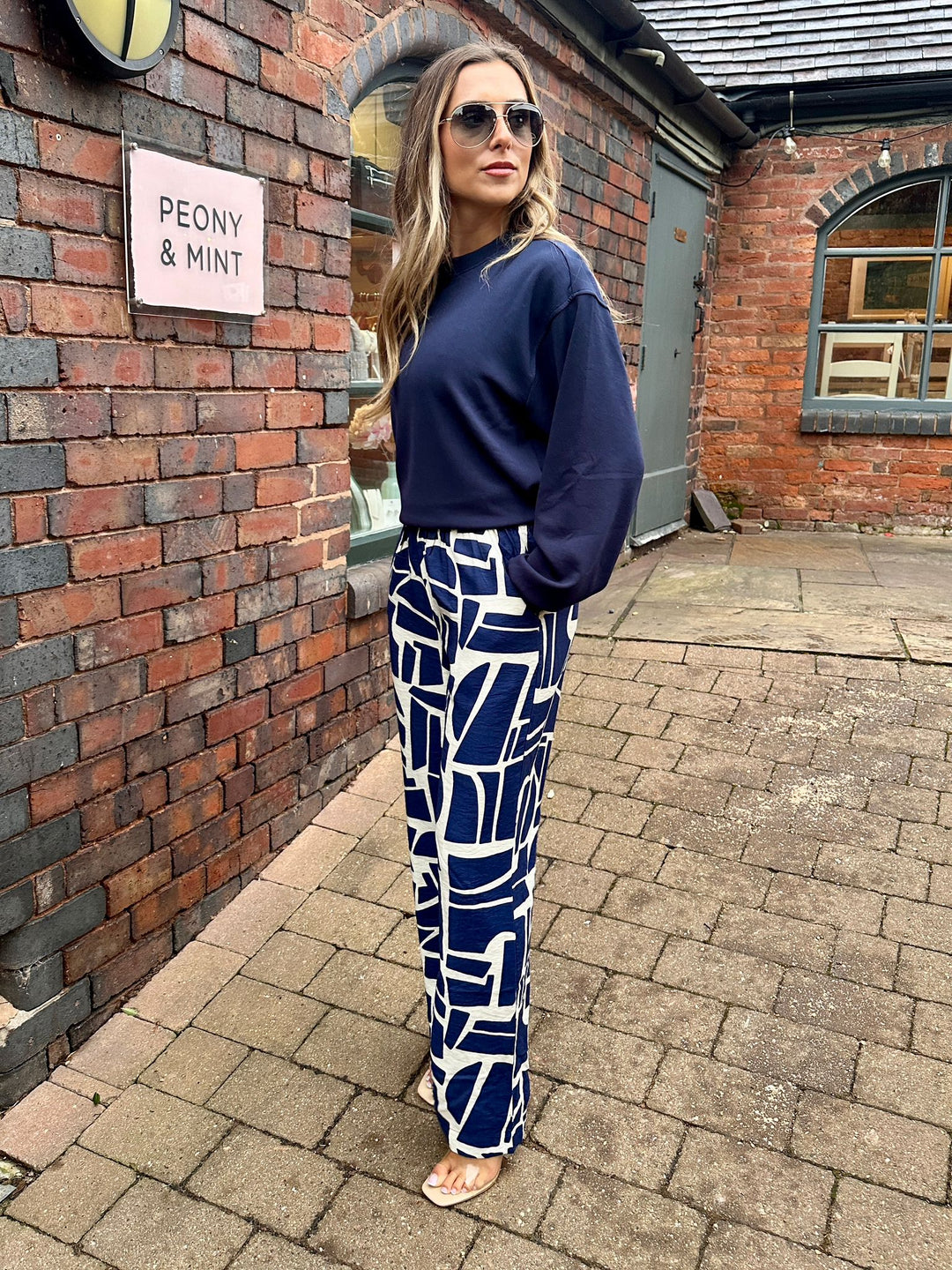 Byoung BYIHAMMA Blue Geo Pant