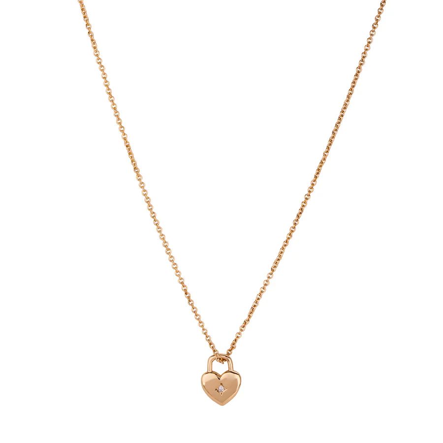 Heart Padlock Necklace, Gold