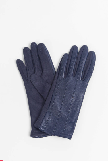 Navy PU Gloves