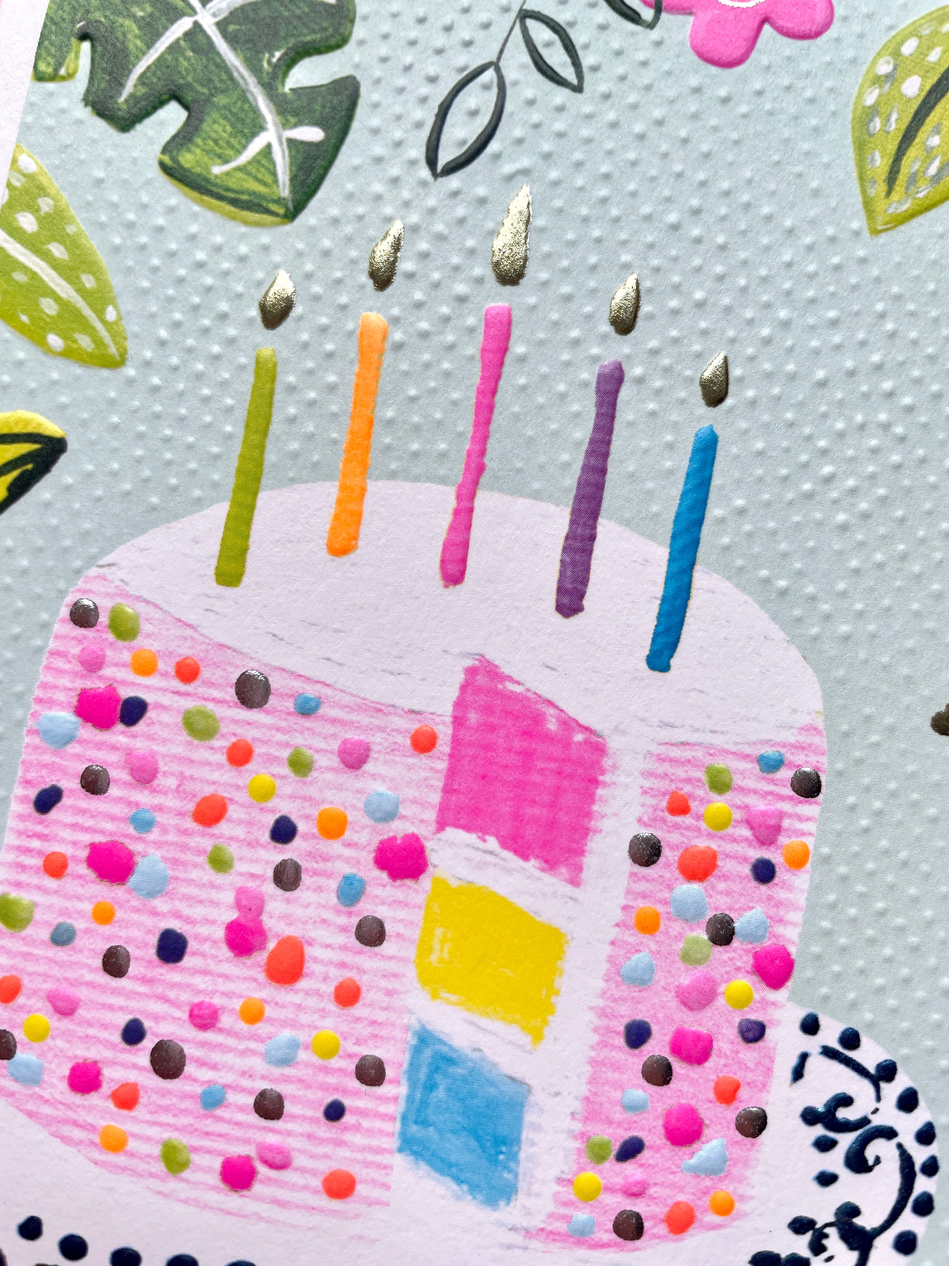 Cute Colourful Birthday Girl Cake Card | thortful